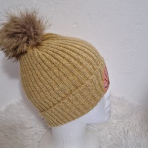 Virginia Wolf Sunray Beanie One Size Yellow mustard Cozy Soft